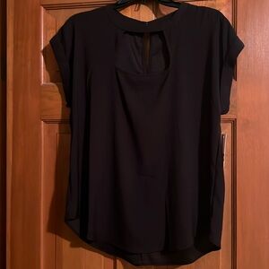 “So goods for life” cutout keyhole black blouse Large black short sleeved NWT